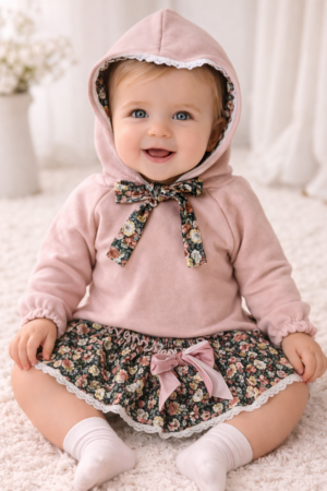 CONJUNTO ROSA FLORES NIÑA0