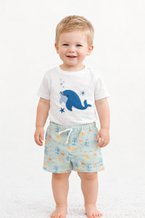 niño bañador delfin